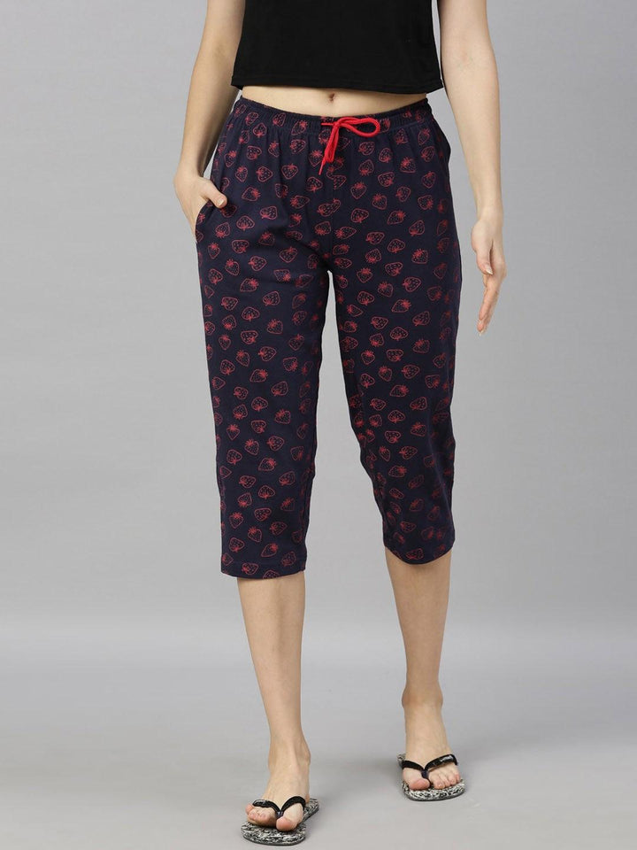 Women Printed Pure Cotton Regular Fit Capris - Kryptic Fashions