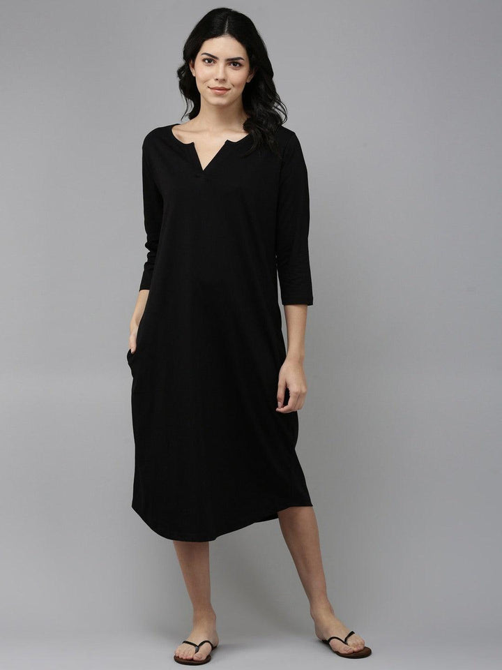 Women Pure Cotton Printed Round Neck Nightdress - Kryptic Fashions