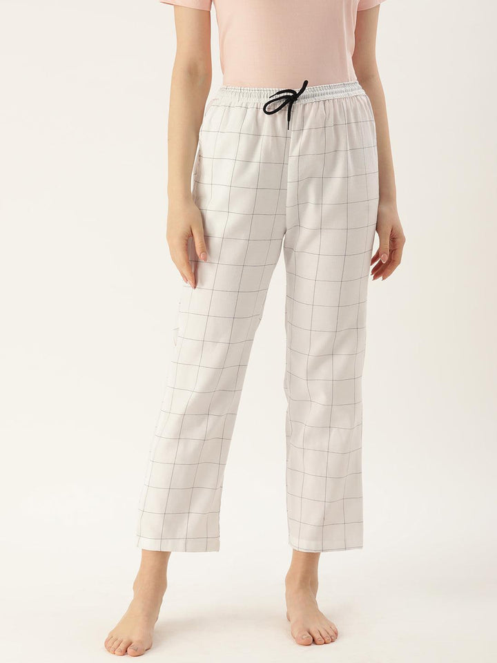 Women Pure Cotton Regular Fit Checked Pyjama Pants - Kryptic Fashions