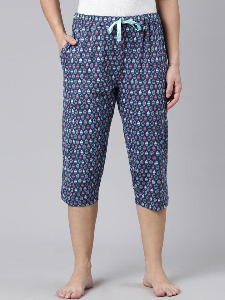 Women Printed Pure Cotton Regular Fit Capris - Kryptic Fashions