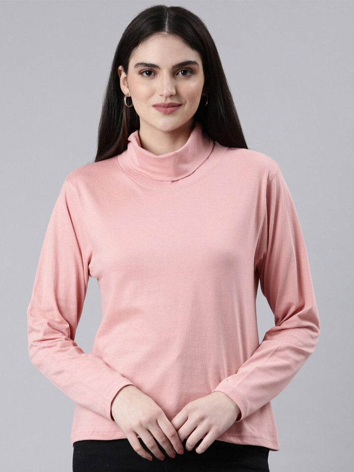 Women High Neck Cotton T-shirt - Kryptic Fashions