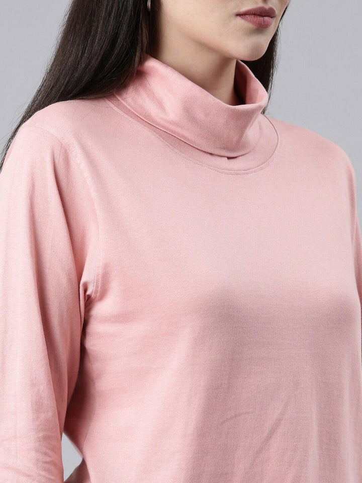 Women High Neck Cotton T-shirt - Kryptic Fashions