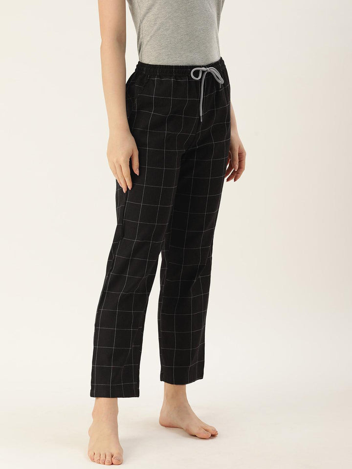 Women Pure Cotton Regular Fit Checked Pyjama Pants - Kryptic Fashions