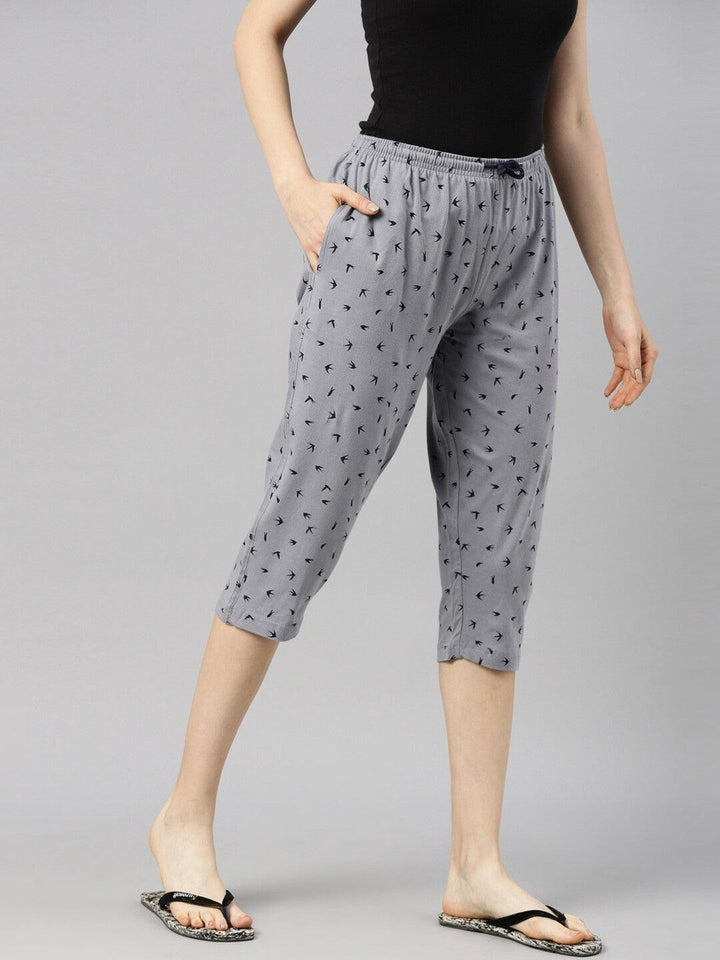 Women Printed Pure Cotton Regular Fit Capris - Kryptic Fashions