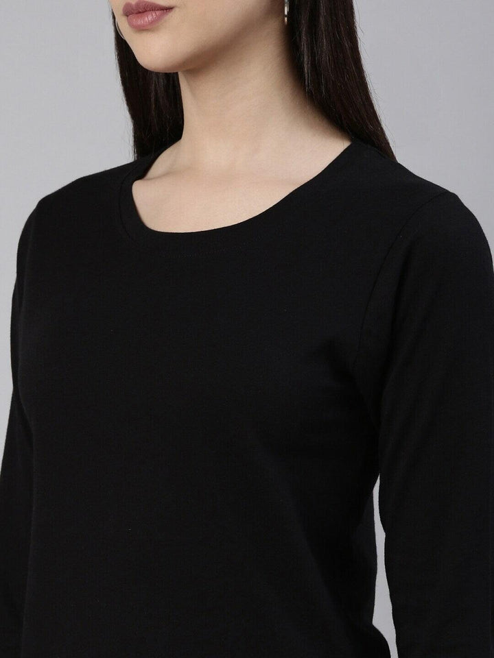 Women Slim Fit Pure Cotton Round Neck T-shirt - Kryptic Fashions