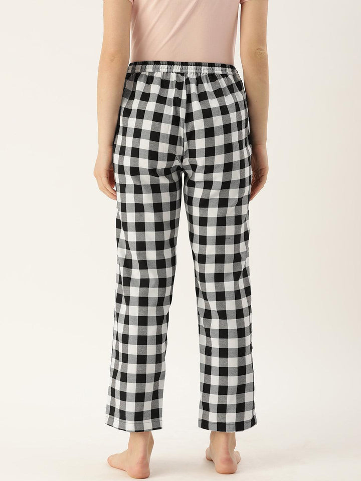 Women Pure Cotton Regular Fit Checked Pyjama Pants - Kryptic Fashions