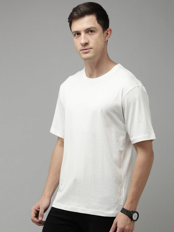 Men Pure Cotton Drop Shoulder Oversized T-Shirt - Kryptic Fashions