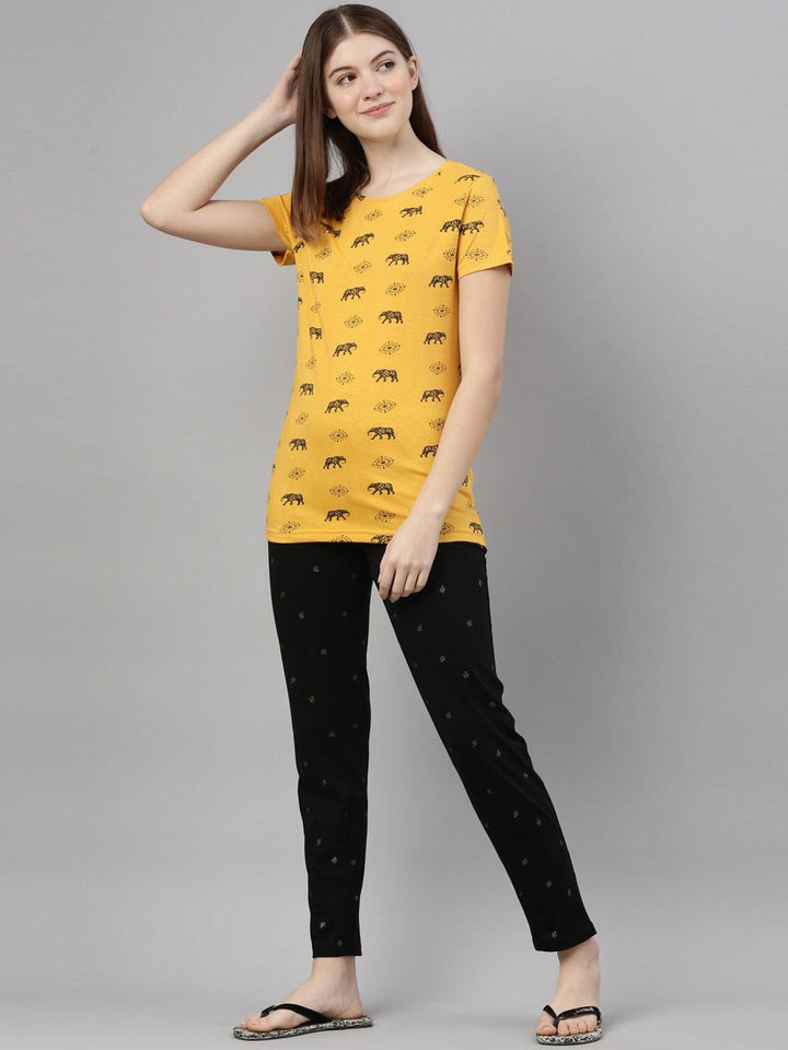 Women Printed Pure Cotton Lounge T-Shirt - Kryptic Fashions