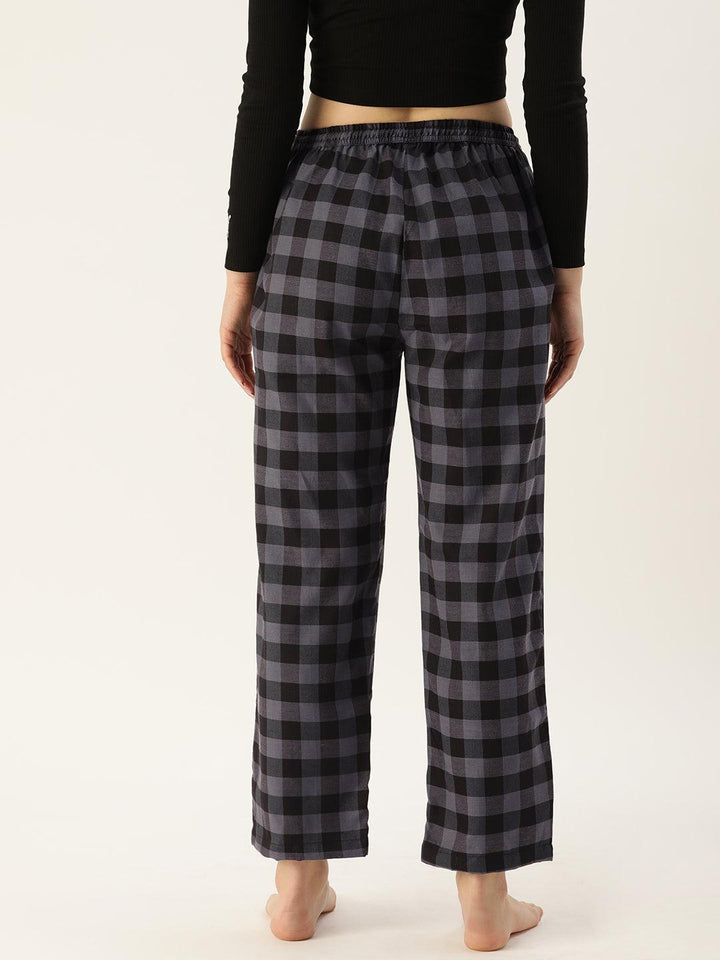 Women Pure Cotton Regular Fit Checked Pyjama Pants - Kryptic Fashions