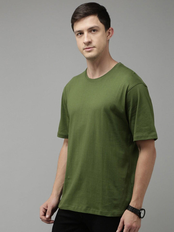 Men Pure Cotton Drop Shoulder Oversized T-Shirt - Kryptic Fashions