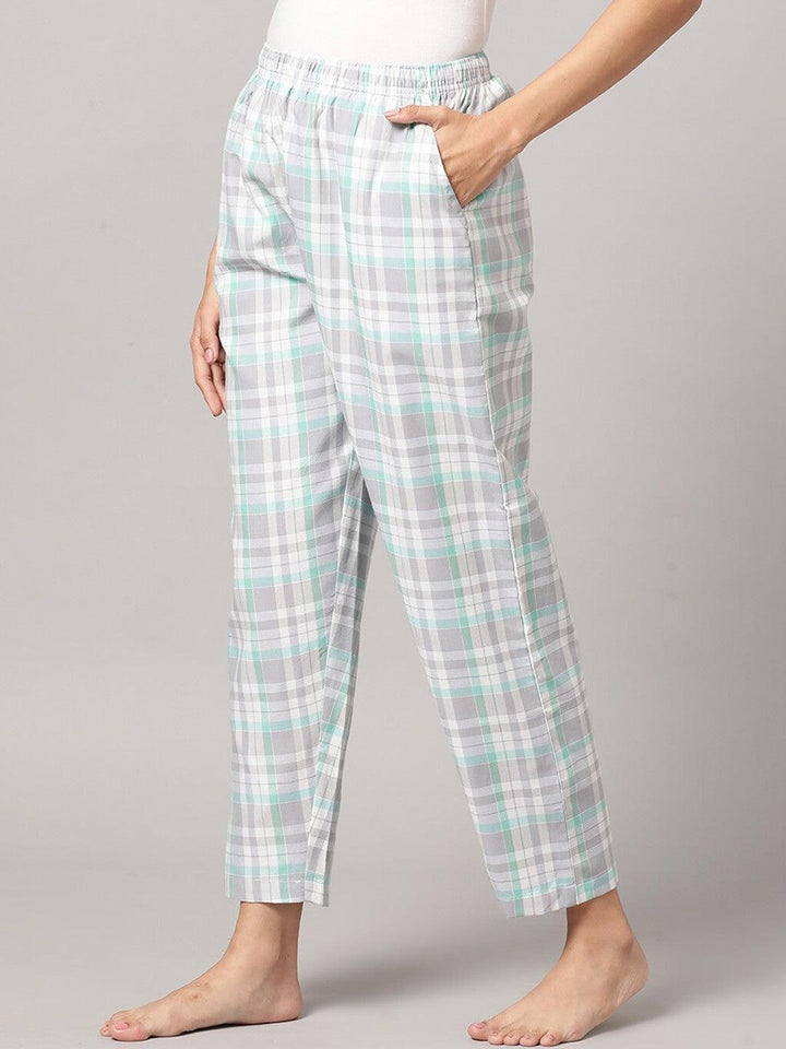 Women Pure Cotton Regular Fit Checked Pyjama Pants - Kryptic Fashions