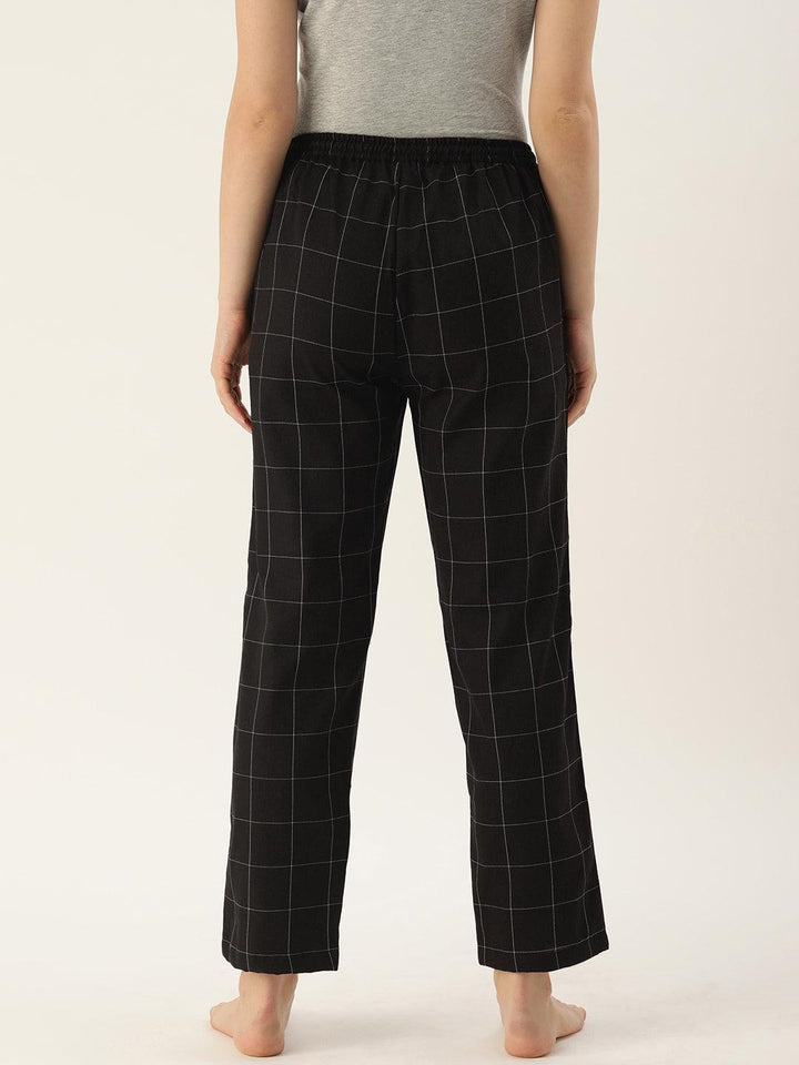 Women Pure Cotton Regular Fit Checked Pyjama Pants - Kryptic Fashions