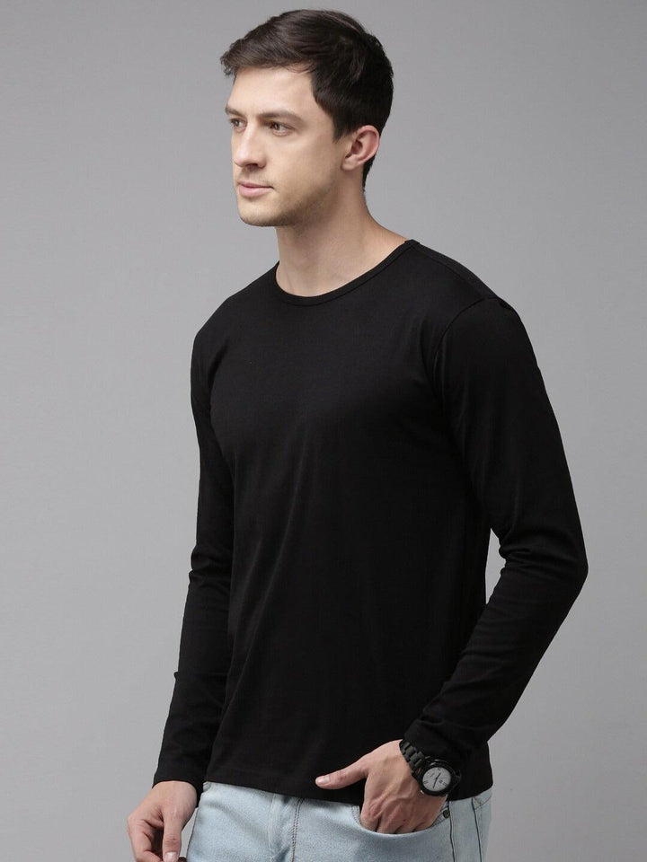 Men Round Neck Cotton Full Sleeve T-shirt - Kryptic Fashions