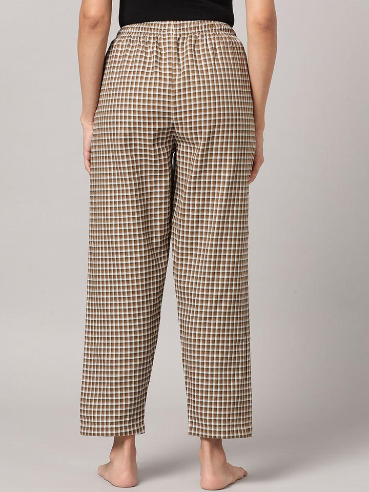 Women Pure Cotton Regular Fit Checked Pyjama Pants - Kryptic Fashions