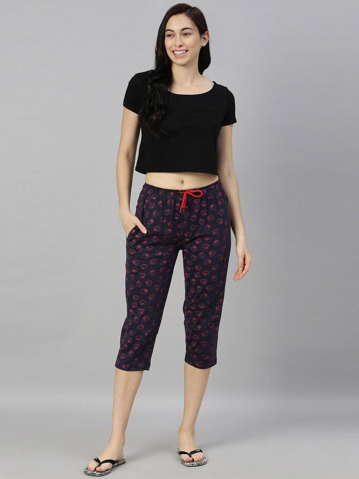 Women Printed Pure Cotton Regular Fit Capris - Kryptic Fashions