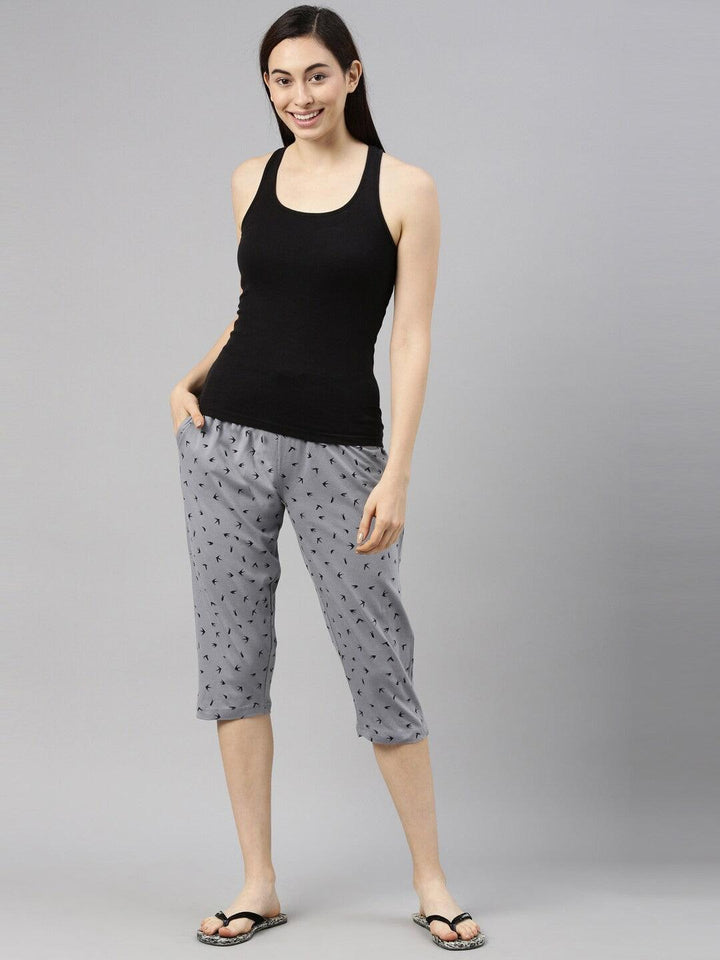 Women Printed Pure Cotton Regular Fit Capris - Kryptic Fashions