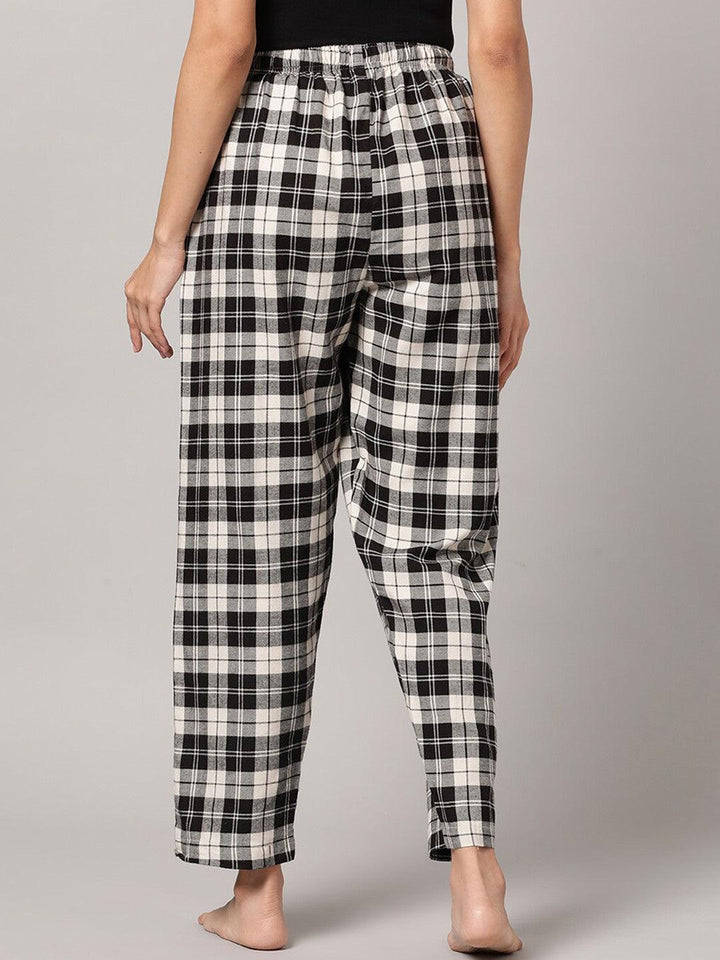 Women Pure Cotton Regular Fit Checked Pyjama Pants - Kryptic Fashions