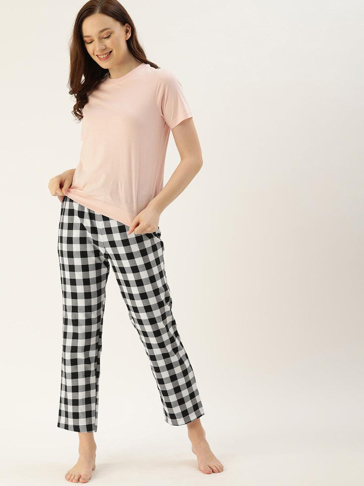 Women Pure Cotton Regular Fit Checked Pyjama Pants - Kryptic Fashions