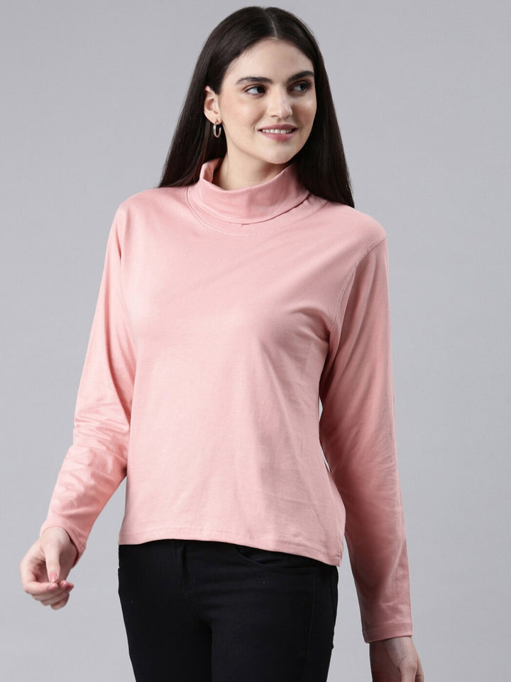 Women High Neck Cotton T-shirt - Kryptic Fashions