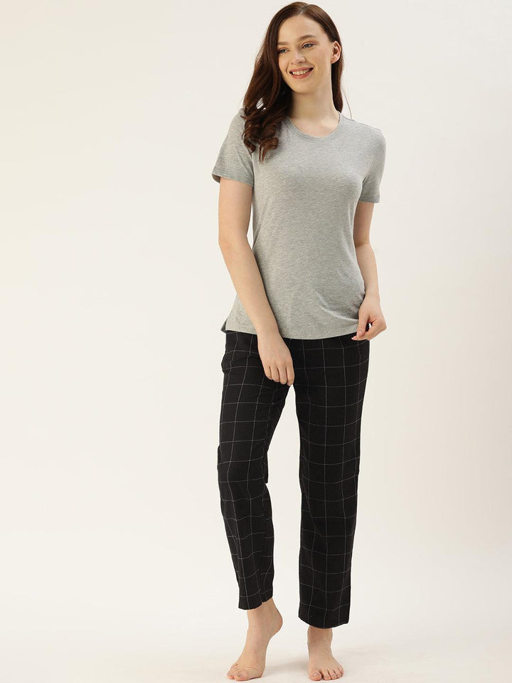 Women Pure Cotton Regular Fit Checked Pyjama Pants - Kryptic Fashions