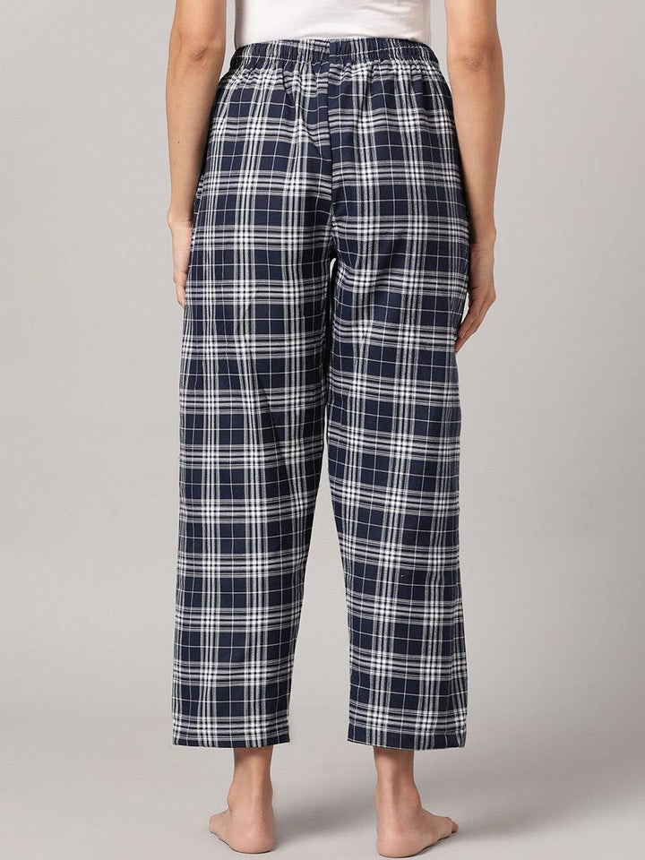 Women Pure Cotton Regular Fit Checked Pyjama Pants - Kryptic Fashions