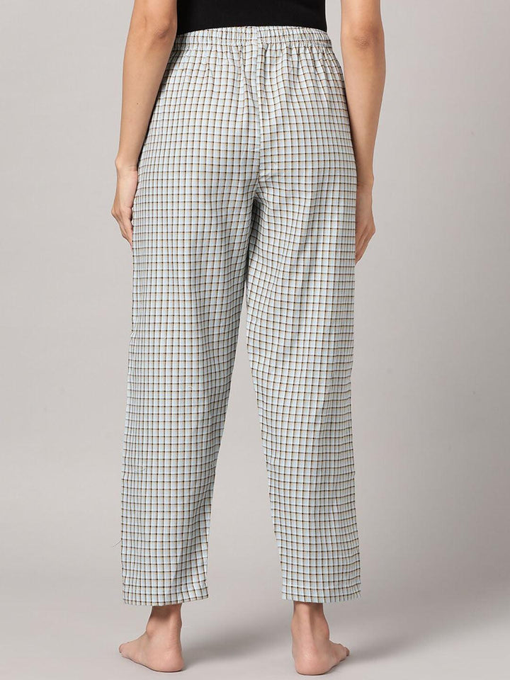 Women Pure Cotton Regular Fit Checked Pyjama Pants - Kryptic Fashions