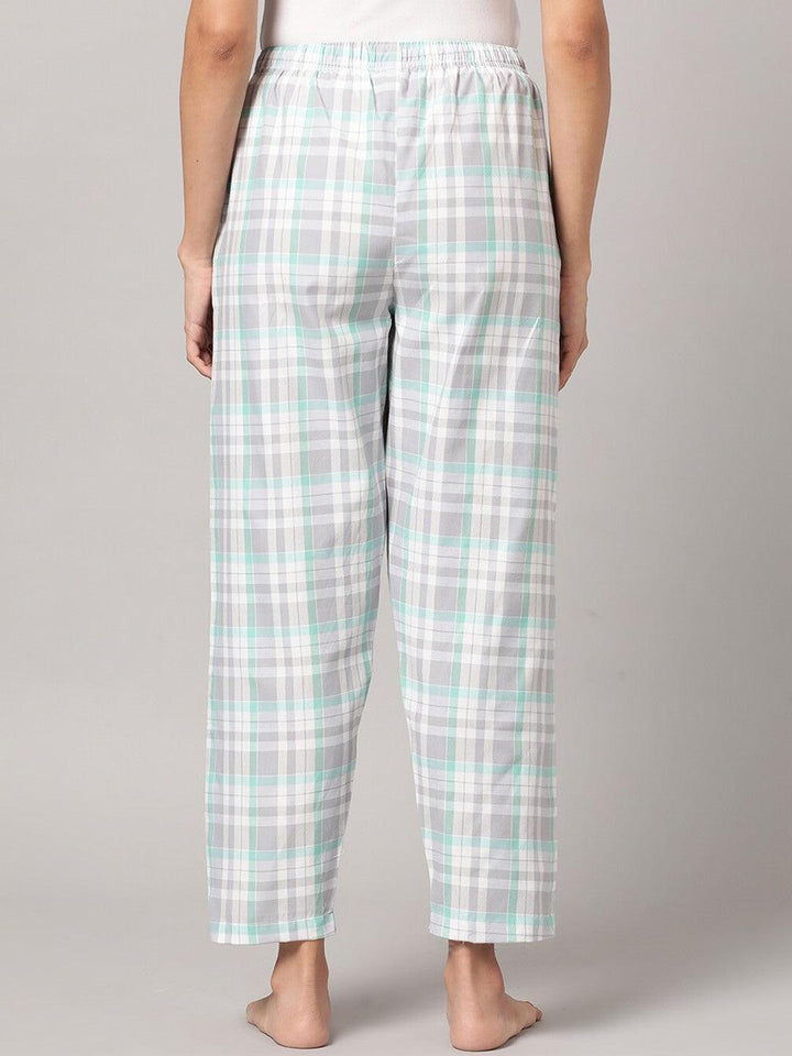 Women Pure Cotton Regular Fit Checked Pyjama Pants - Kryptic Fashions