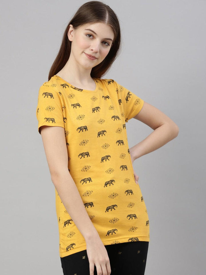 Women Printed Pure Cotton Lounge T-Shirt - Kryptic Fashions