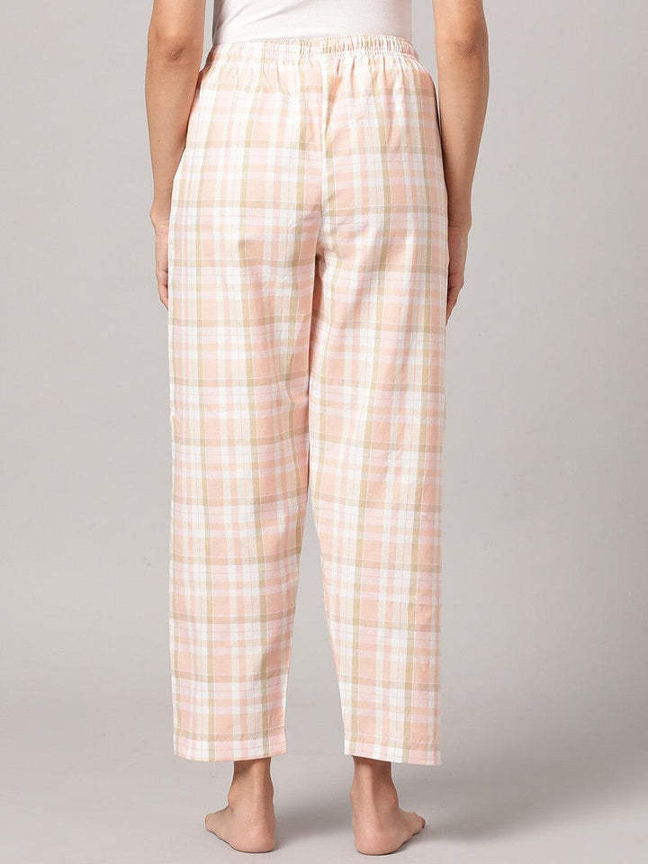 Women Pure Cotton Regular Fit Checked Pyjama Pants - Kryptic Fashions