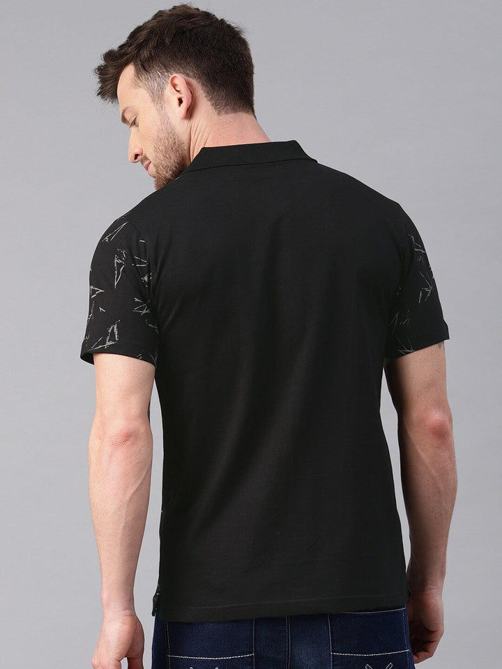 Men Triangle Printed Pure Cotton Polo Collar Tshirts - Kryptic Fashions