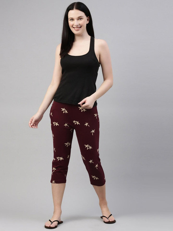 Women Printed Pure Cotton Regular Fit Capris - Kryptic Fashions