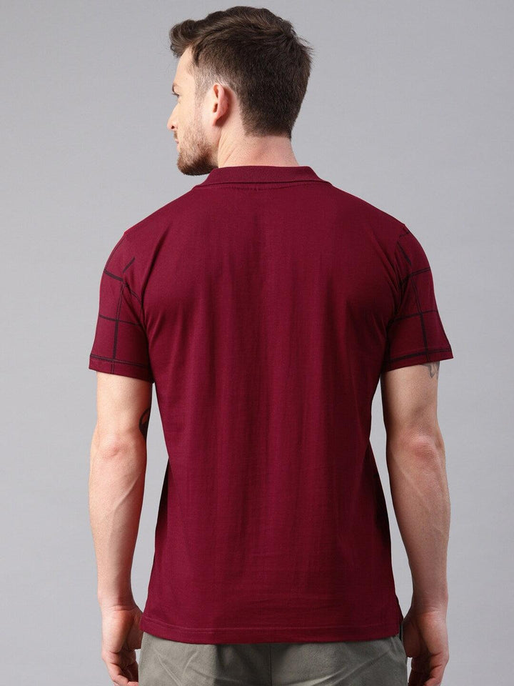 Men Checked Printed Pure Cotton Polo Tshirt - Kryptic Fashions