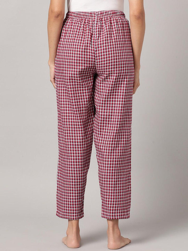 Women Pure Cotton Regular Fit Checked Pyjama Pants - Kryptic Fashions