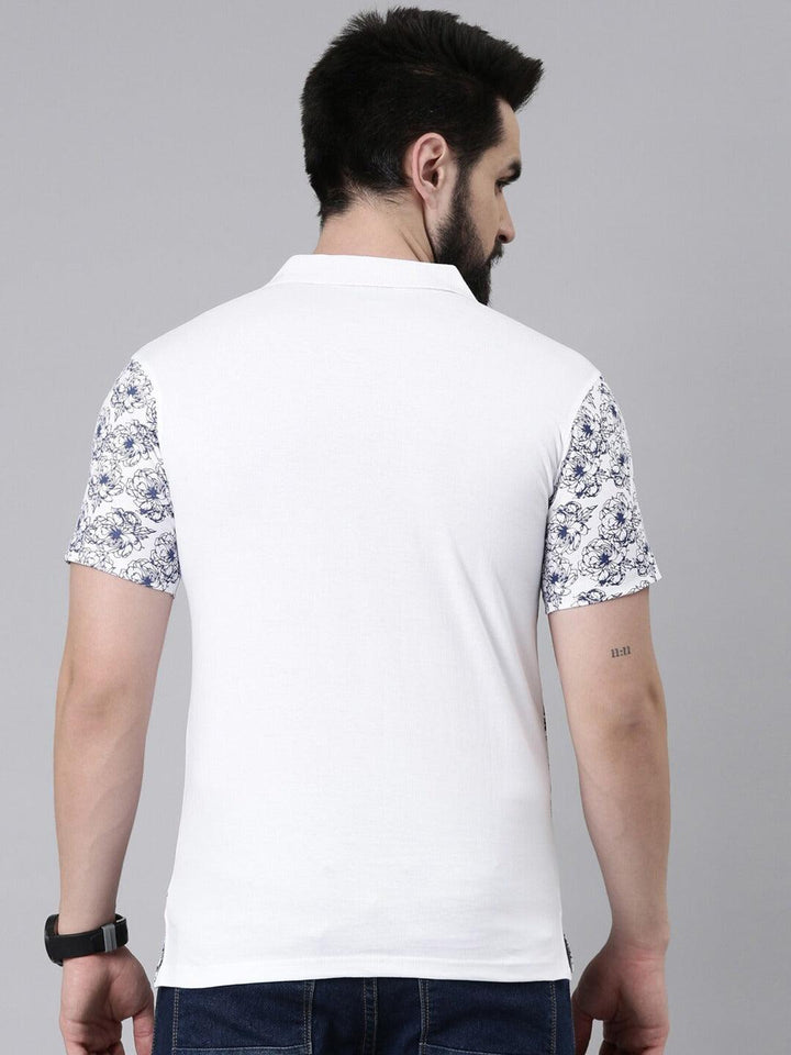 Men Printed Polo Collar Pure Cotton T-shirt - Kryptic Fashions