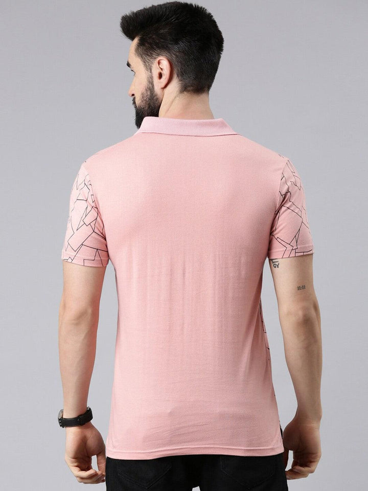 Men Printed Pure Cotton Polo Collar T-shirt - Kryptic Fashions