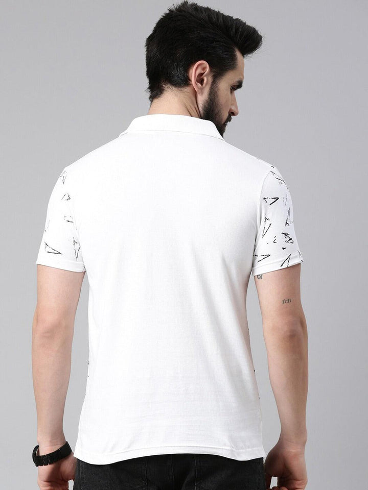 Men Triangle Printed Pure Cotton Polo Tshirts - Kryptic Fashions