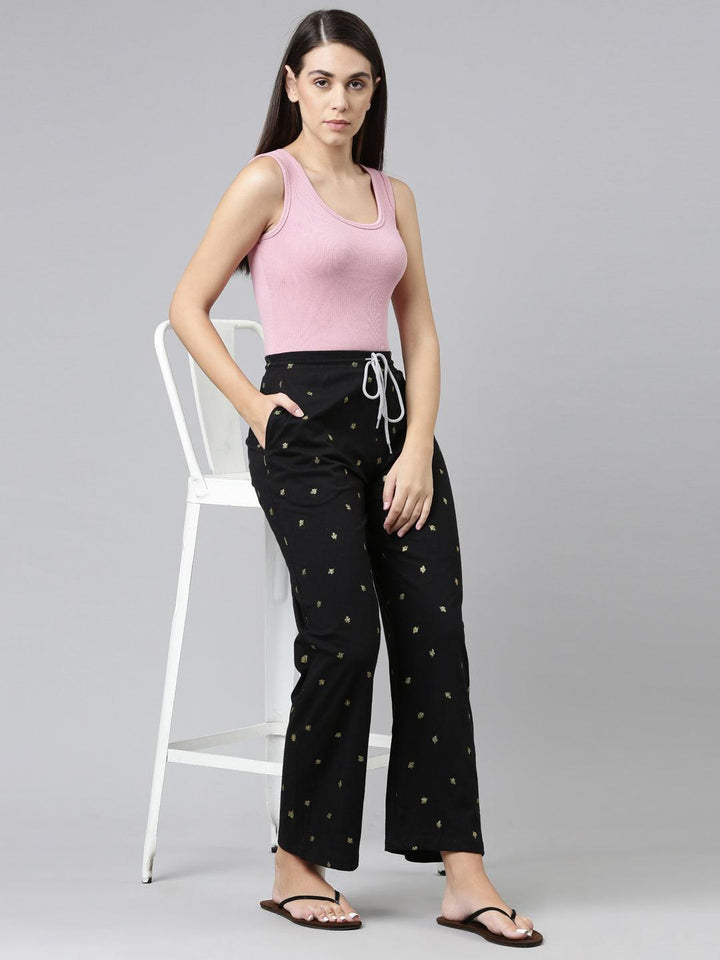 Women Pure Cotton Relaxed Fit Printed Pyjama Pants - Kryptic Fashions