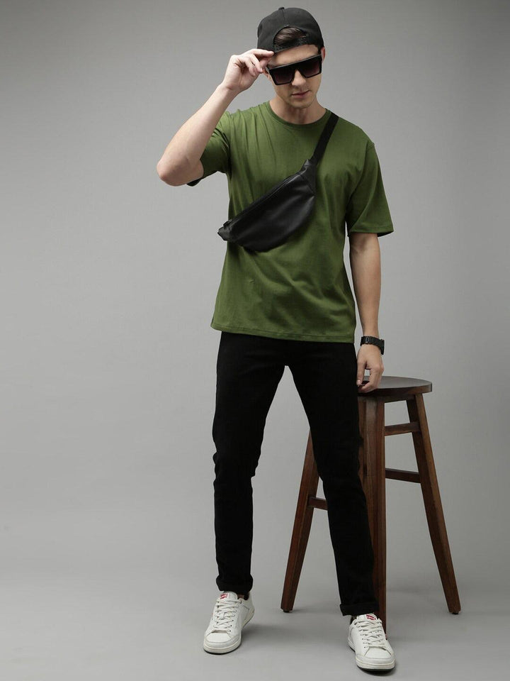 Men Pure Cotton Drop Shoulder Oversized T-Shirt - Kryptic Fashions