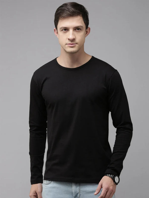 Men Round Neck Cotton Full Sleeve T-shirt - Kryptic Fashions