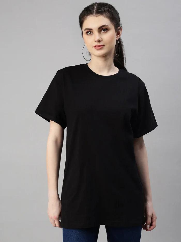 Women Longline Loose Fit Pure Cotton T-shirt - Kryptic Fashions