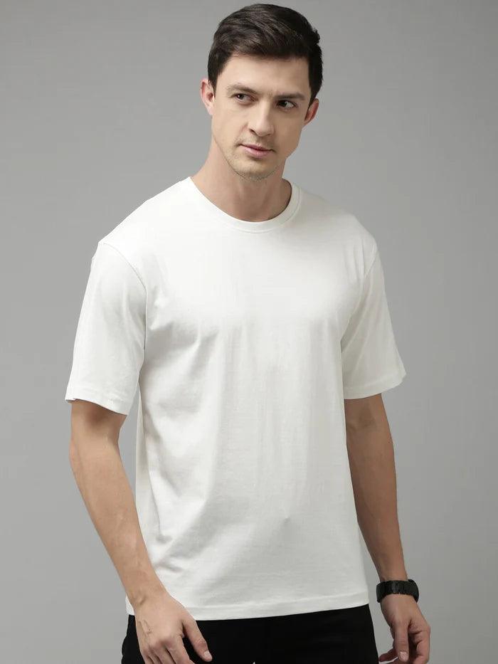 Men Pure Cotton Drop Shoulder Oversized T-Shirt - Kryptic Fashions