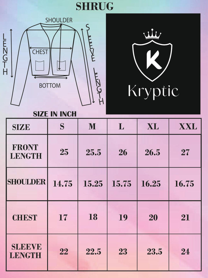 Kryptic Womens Formal Open Front Cotton Shrug - Kryptic Fashions